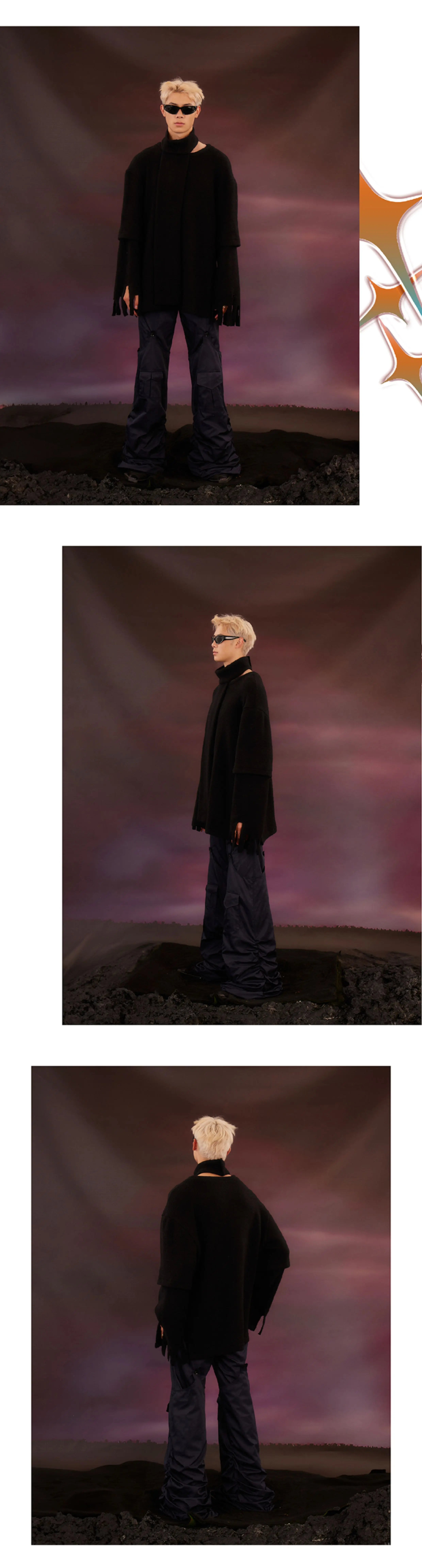Pleated Wide Leg Pocket Ski Pants