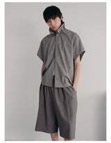 Ruffled Collar Cotton Linen Buttoned Shirt