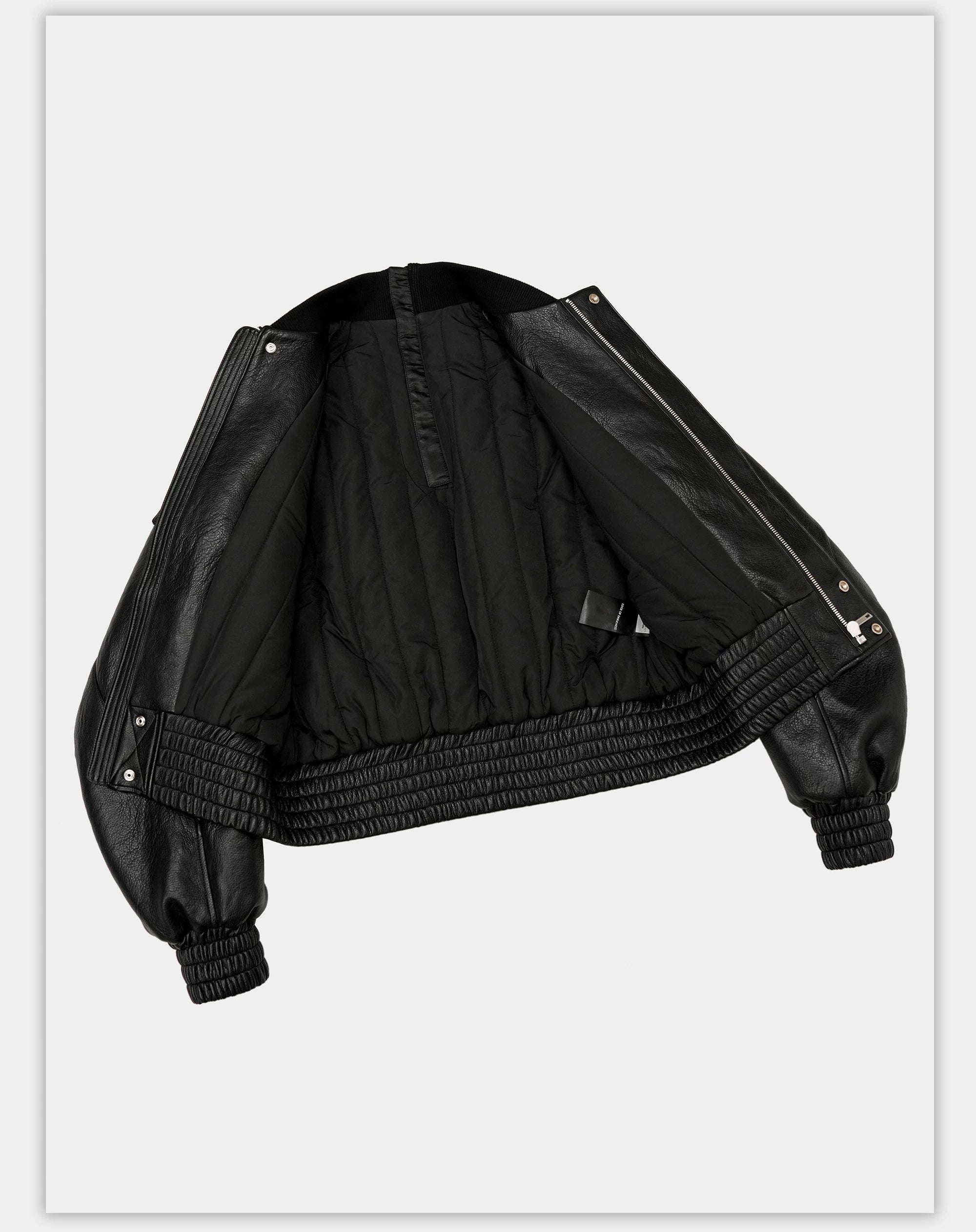 Dark Textured Curve Sleeve Bomber Jacket