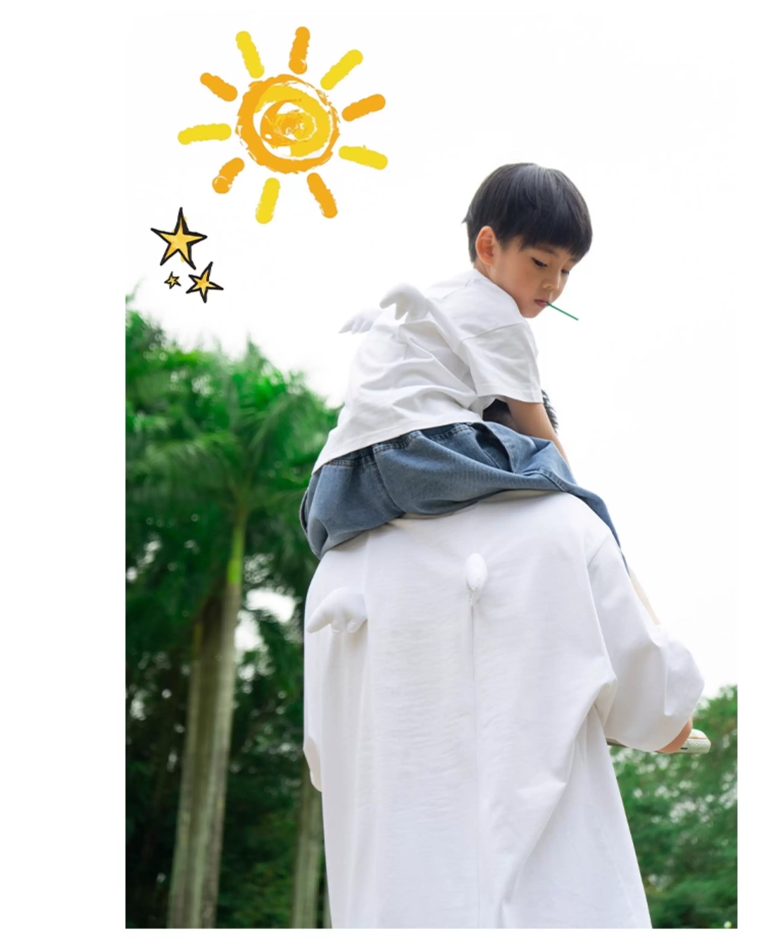 Angel Wing Print Cotton Kids' Tees
