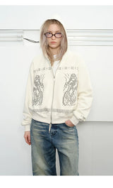 Fair Isle Print Zip Hoodie