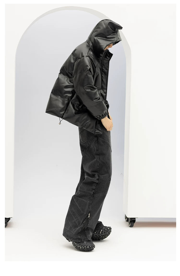 Men's Blue Black Loose Flared Jeans