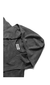 Cropped Loose Suede Detachable Hood Jacket