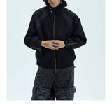 Orange Padded Detachable Fur Bomber Jacket