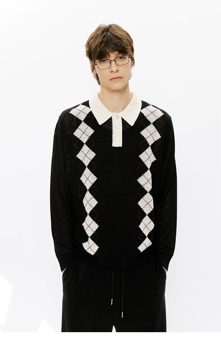 Men’s 100% Lyocell Diamond Knit Polo