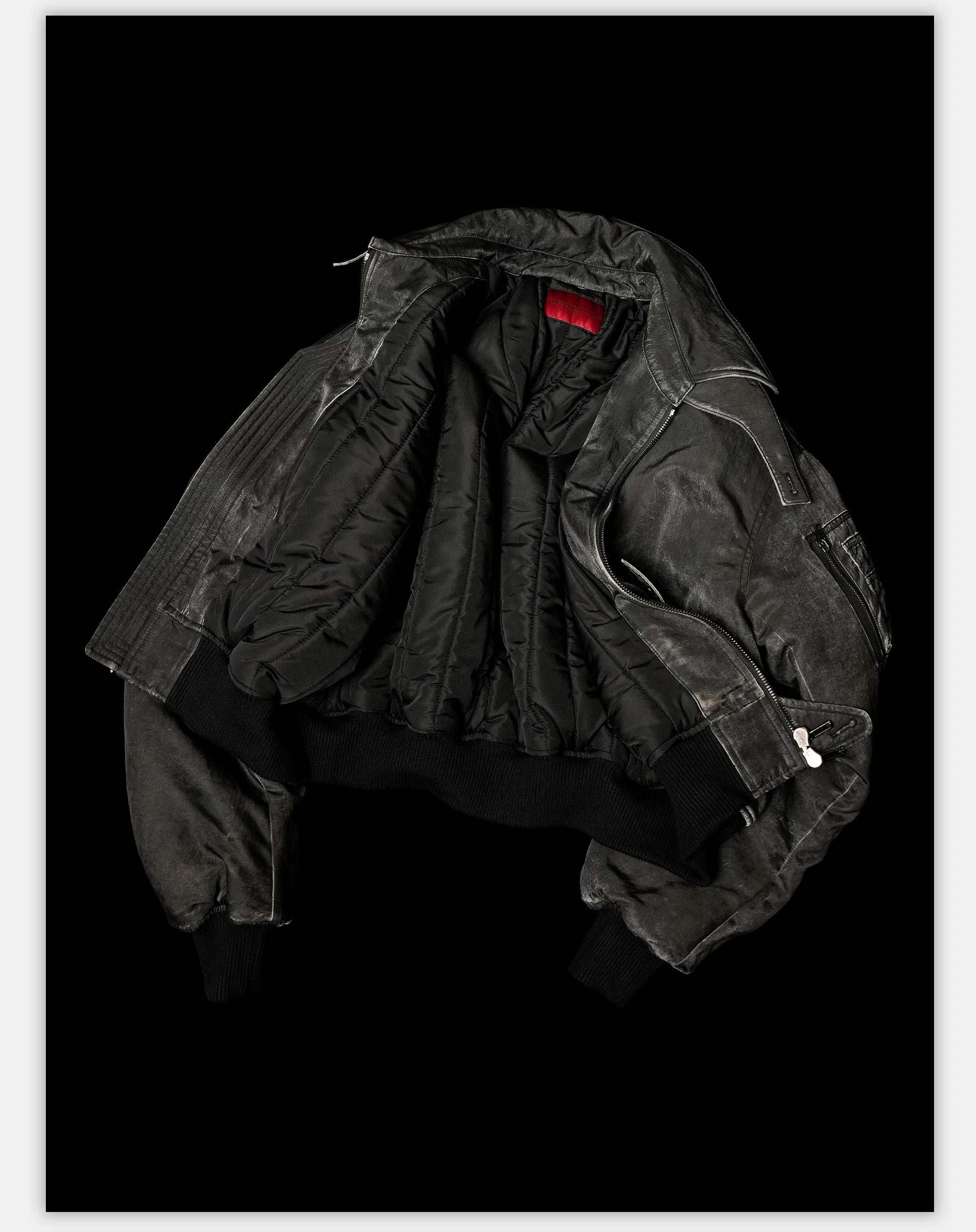 Distressed Boxy Two-Tone 3M Fleece Bomber