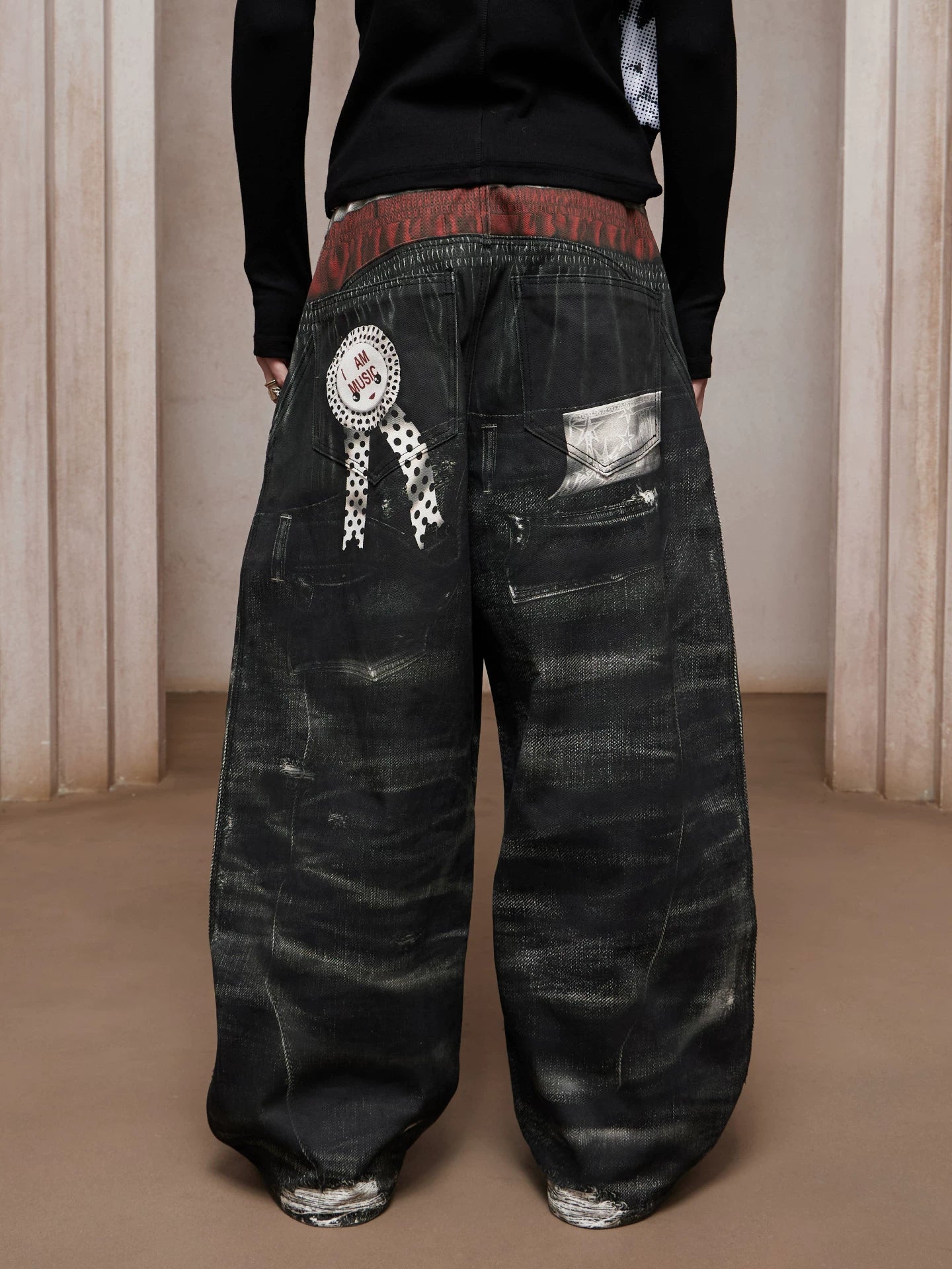 3D Printed Curved Baggy Jeans