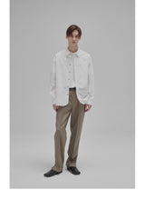 Basic Satin Slub Curved Hem Shirt