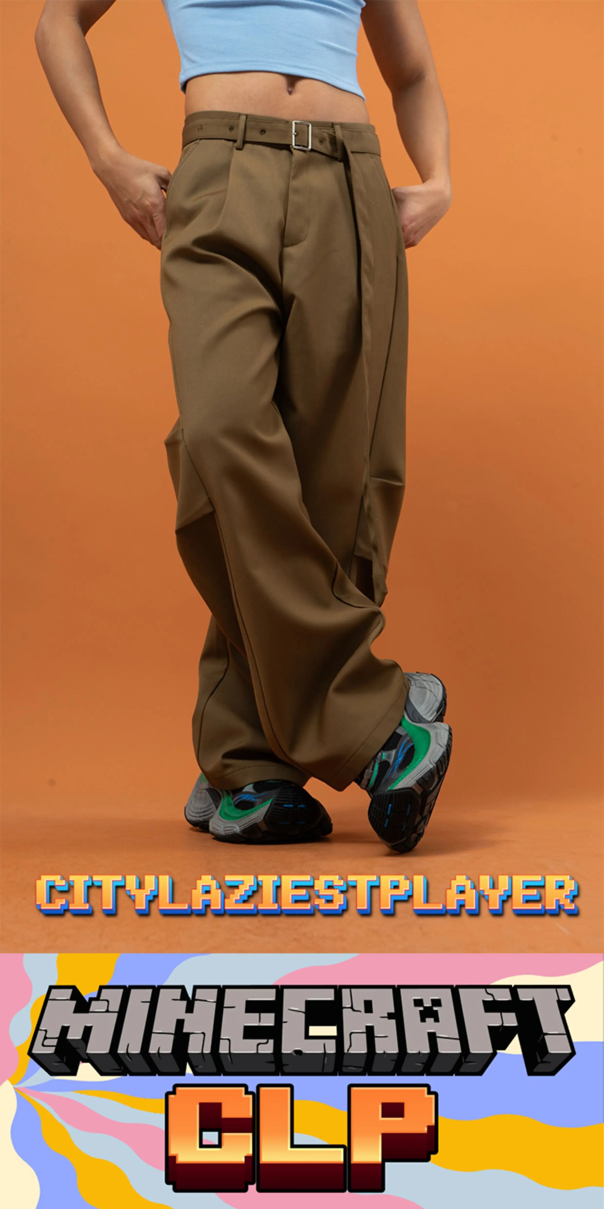 Black Gray Brown Wide Leg Pants