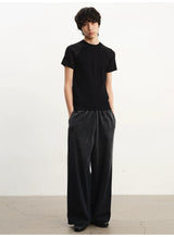 Faded Cotton Straight Loose Pants
