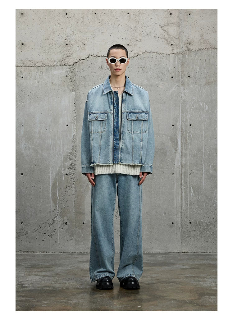 Vintage Washed Flared Denim Pants