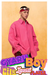 Men's Red White Blue Oversized Shirts