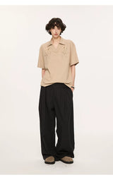 Embroidered Seagull V-neck Polo Shirts