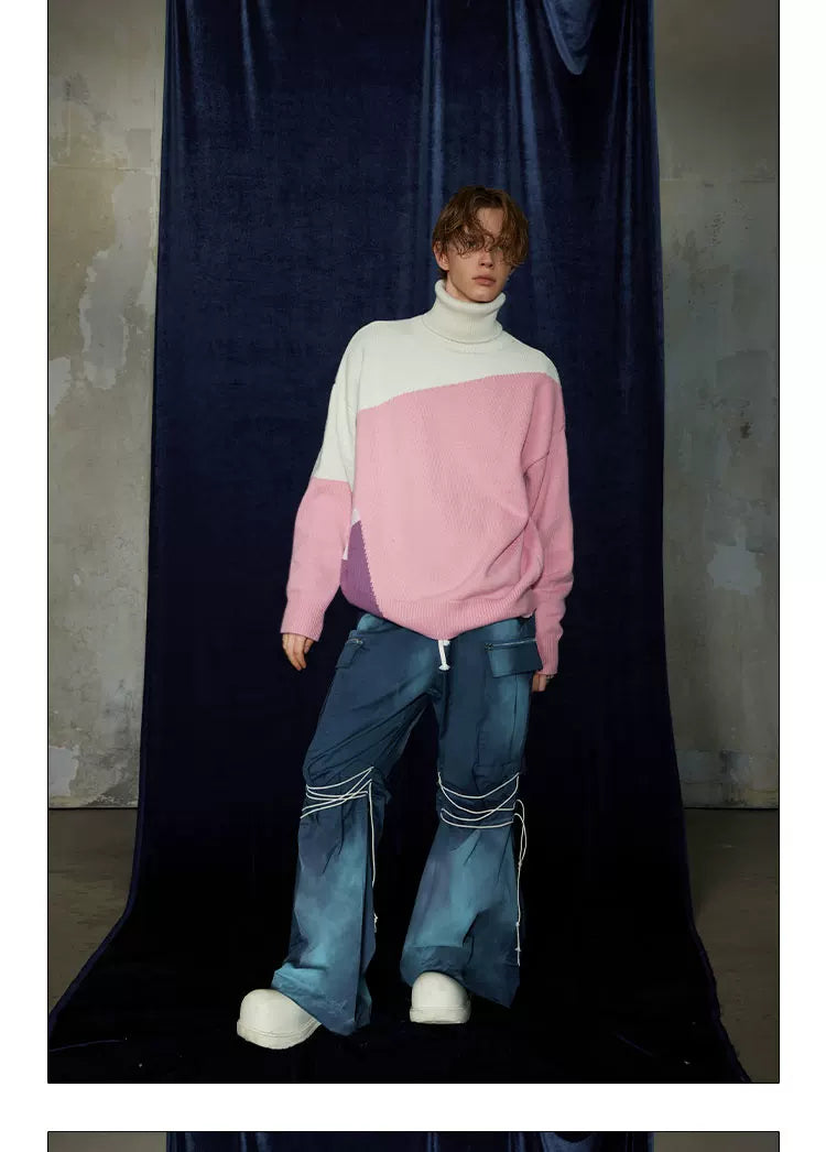 Mid-length Thick Wool Blend Turtleneck Sweater