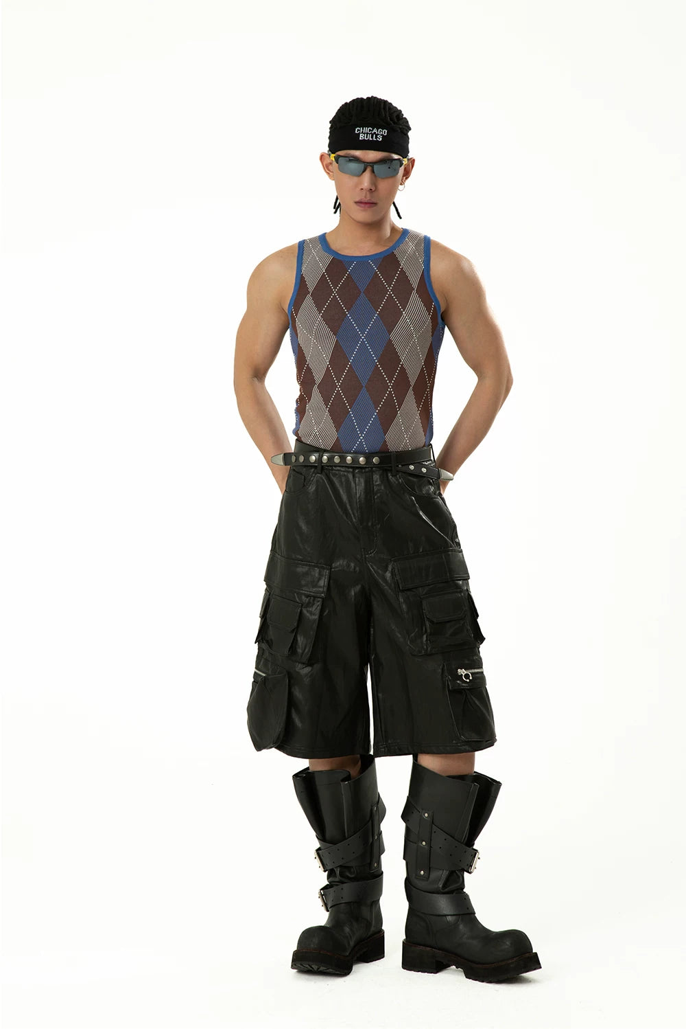 Men's Colorblock Plaid Knit Sports Vest