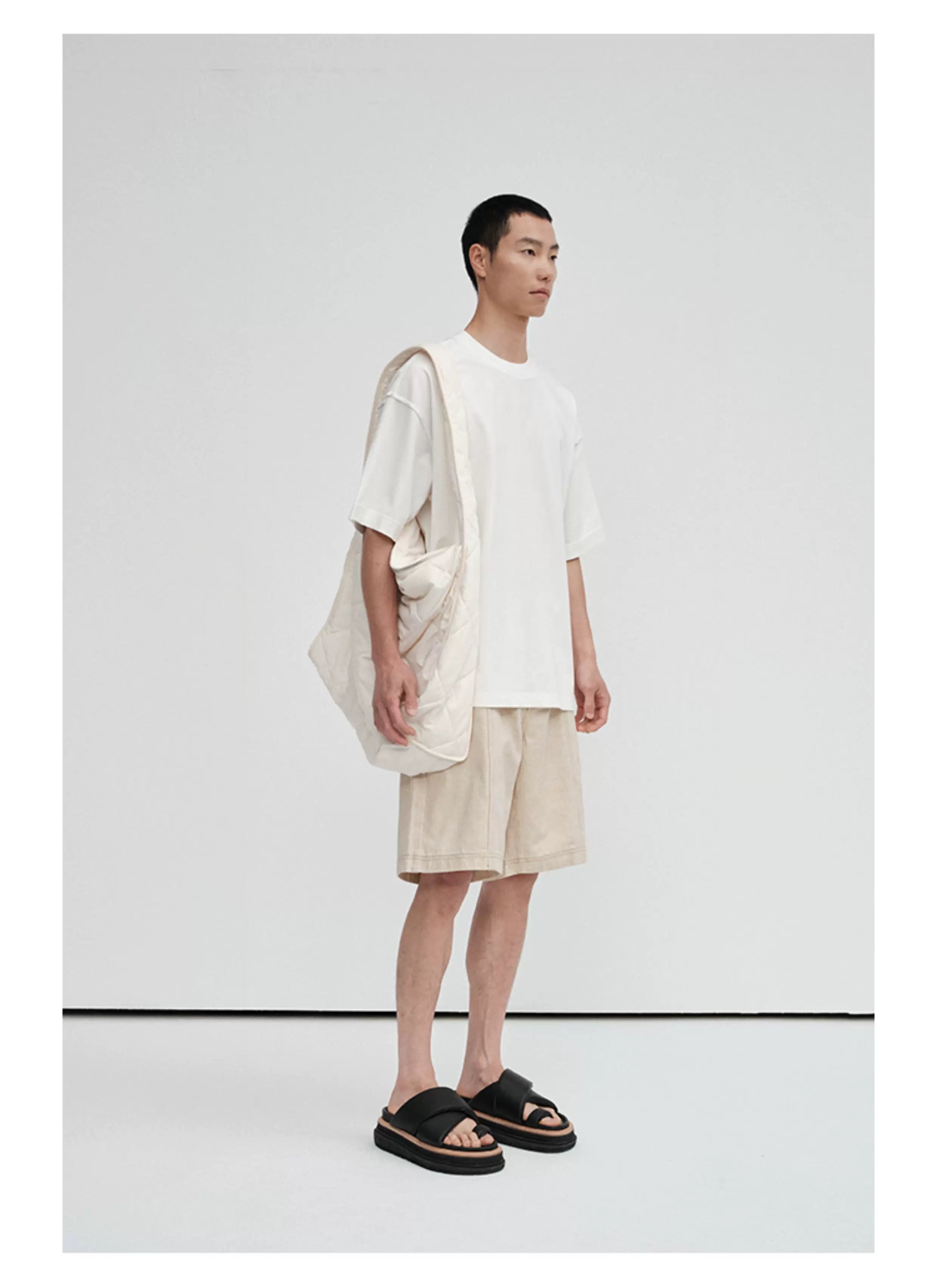 Crew Neck Raw Hem Short-Sleeve Tees