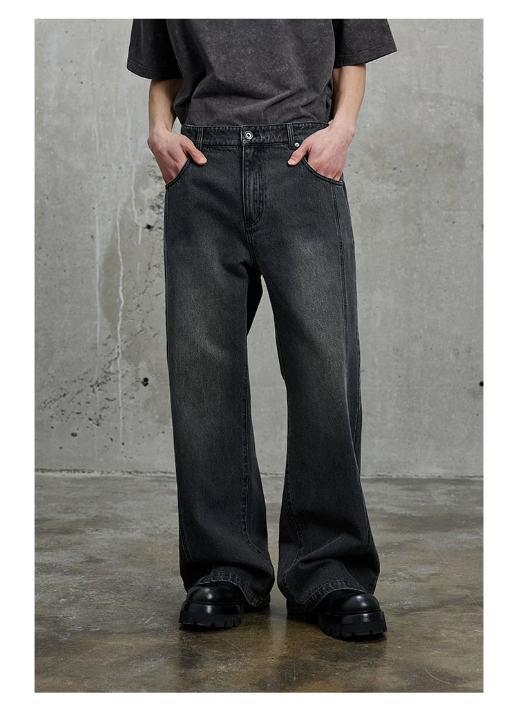 Vintage Washed Flared Denim Pants