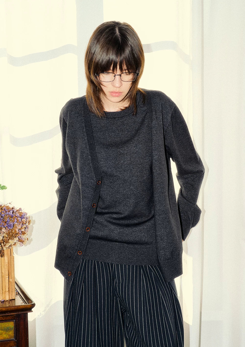 Men's Old Money Two-in-One Knit Cardigan