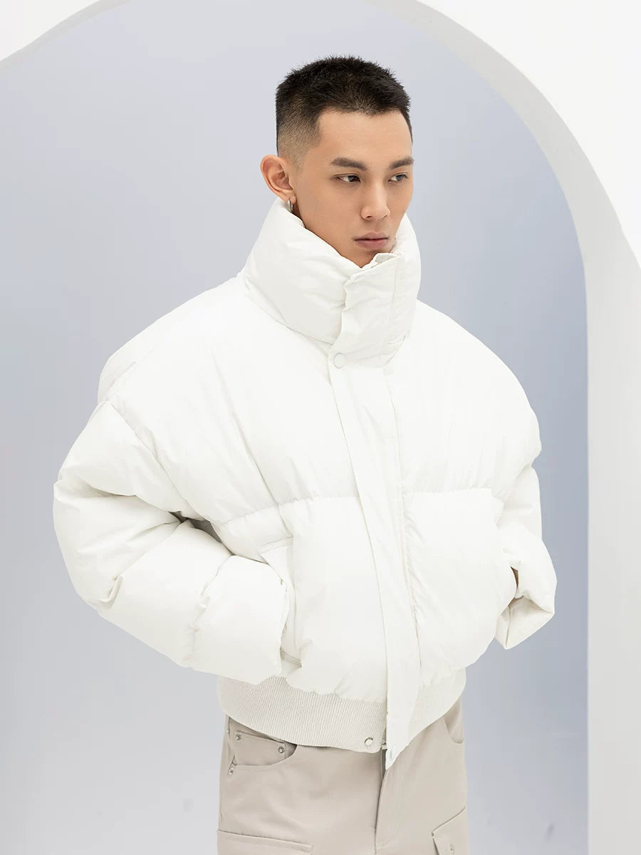 Men's Black White Gray Puffer Jacket