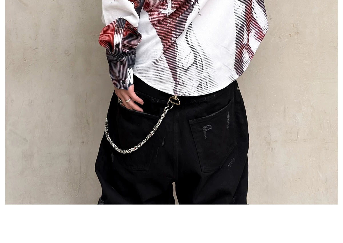 Mesh Eyelet Oversized Shirt