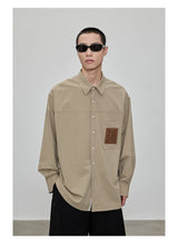 Relaxed Fit Leather Patch Pocket Shirt