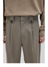 Vintage Pleated Wide Waist Casual Pants