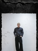 Embroidered Devil Straight-Leg Denim-Style Terry Sweatpants