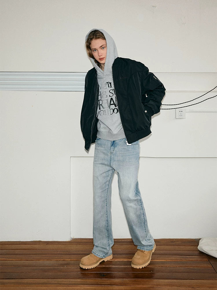 Cleanfit Distressed Light Wash Straight Jeans