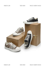 Low-top Cork Platform Casual Canvas Shoes