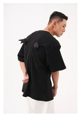 Black Sequin Devil Wing Tee