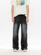 Men's Washed Fleece Relaxed Straight Jeans