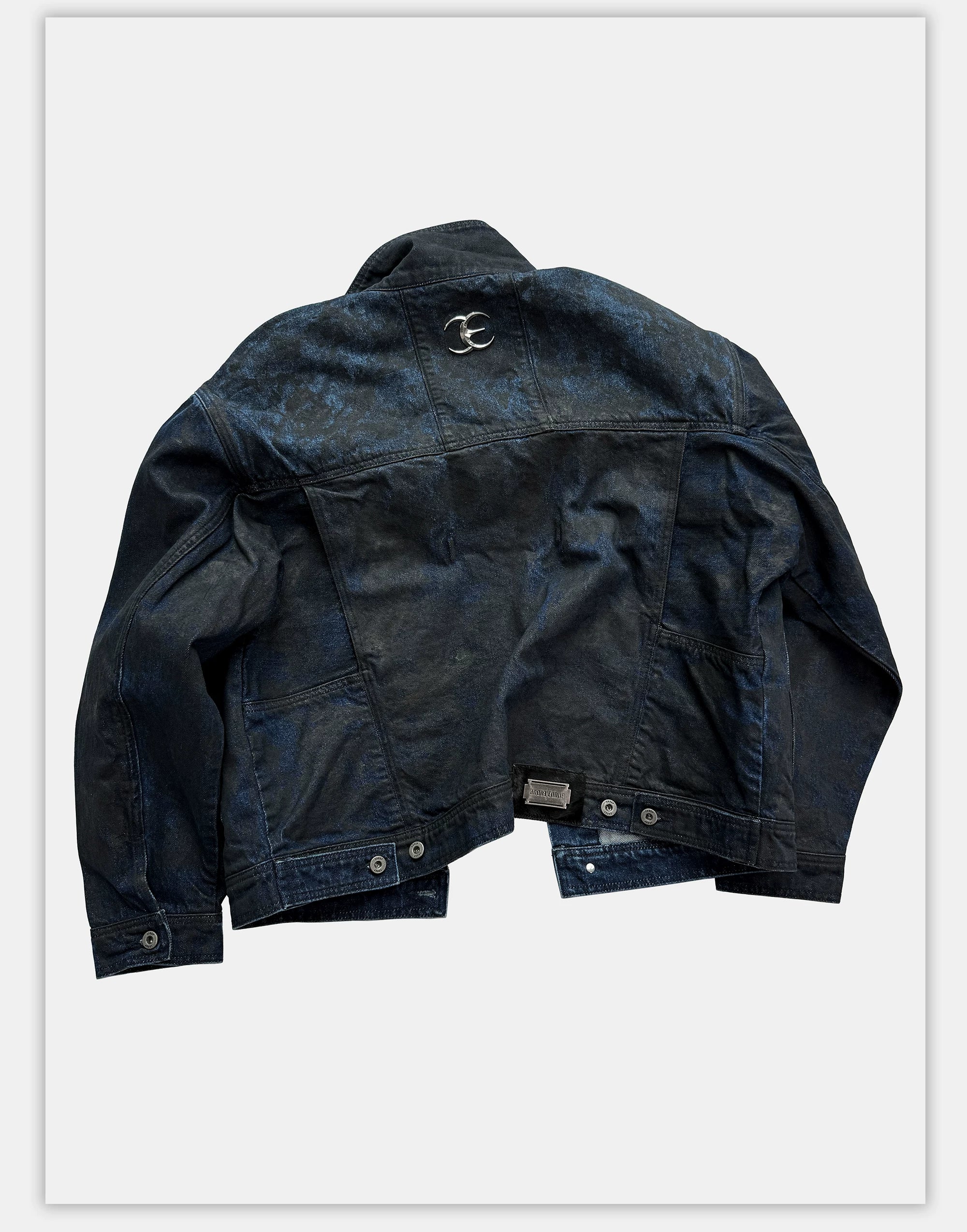 Distressed Ice Blue Ombre Denim Jacket