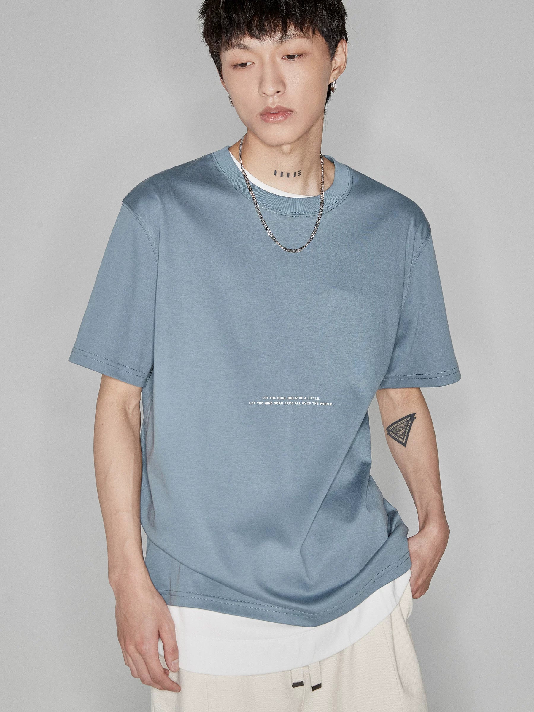 Double-sided Color-block Printed Pima Cotton Tee