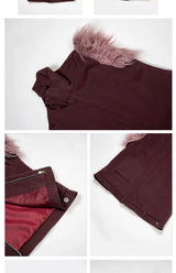 Y2K Fur-Sleeved High-Neck Zipper Vest