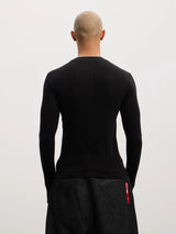 Long-sleeve Opium Print Slim Wool-blend Tee