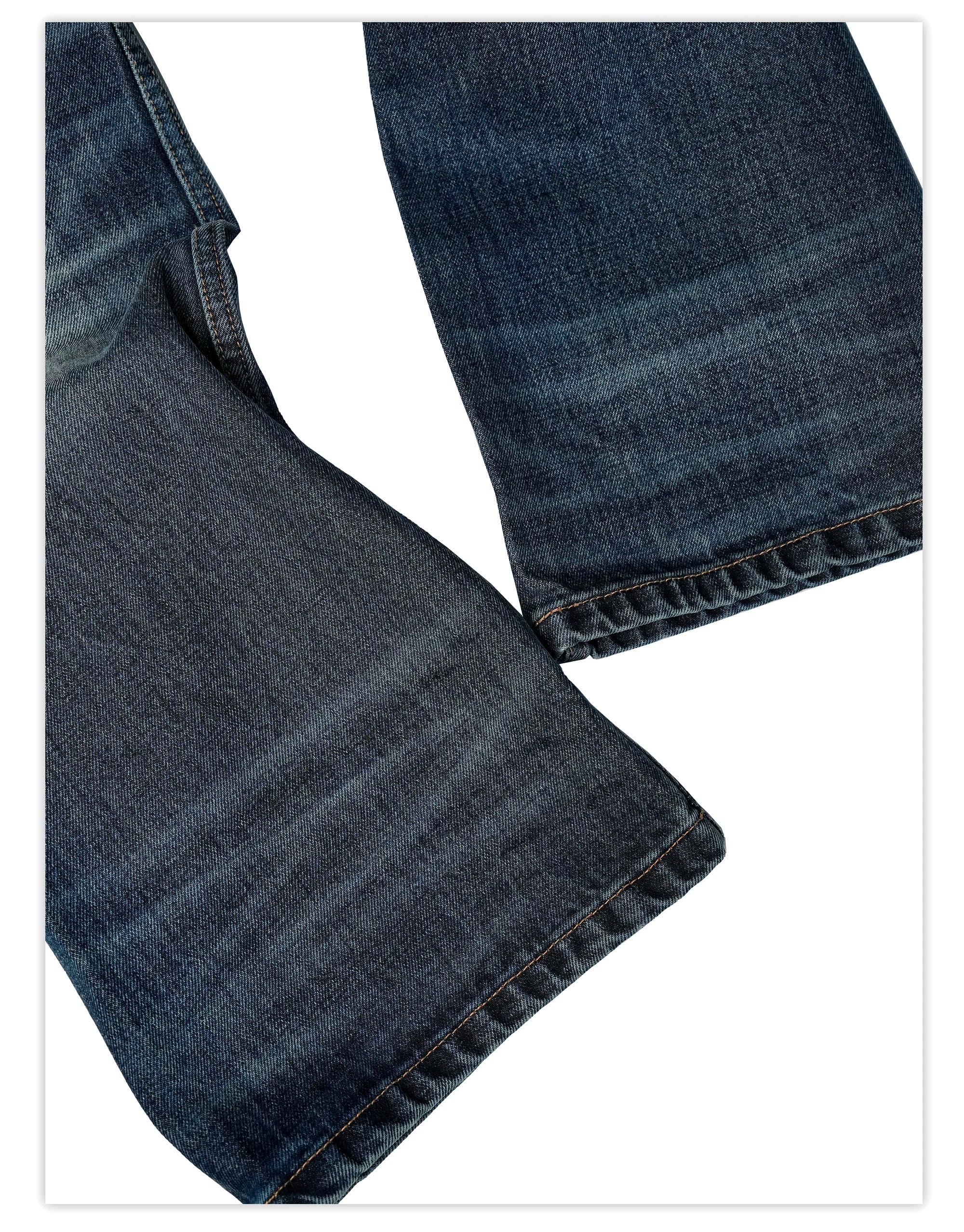 Dark Ice Blue Wash Straight Jeans