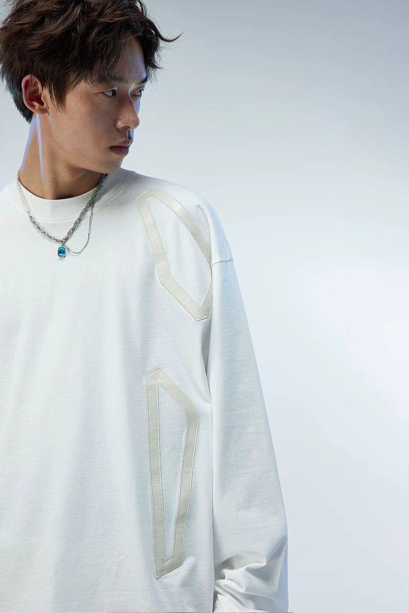 Long Sleeve Unisex Litchi Patch Tee