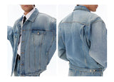 Structured Heavy Wash Denim Jacket