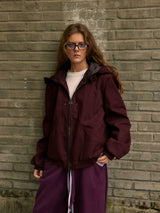 Cat Ear Zip Hooded Work Jacket