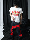 Raw Denim Pants With Note Patches