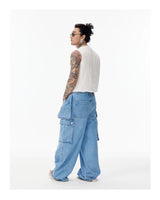 White Cropped V-neck Tencel Vest Unisex