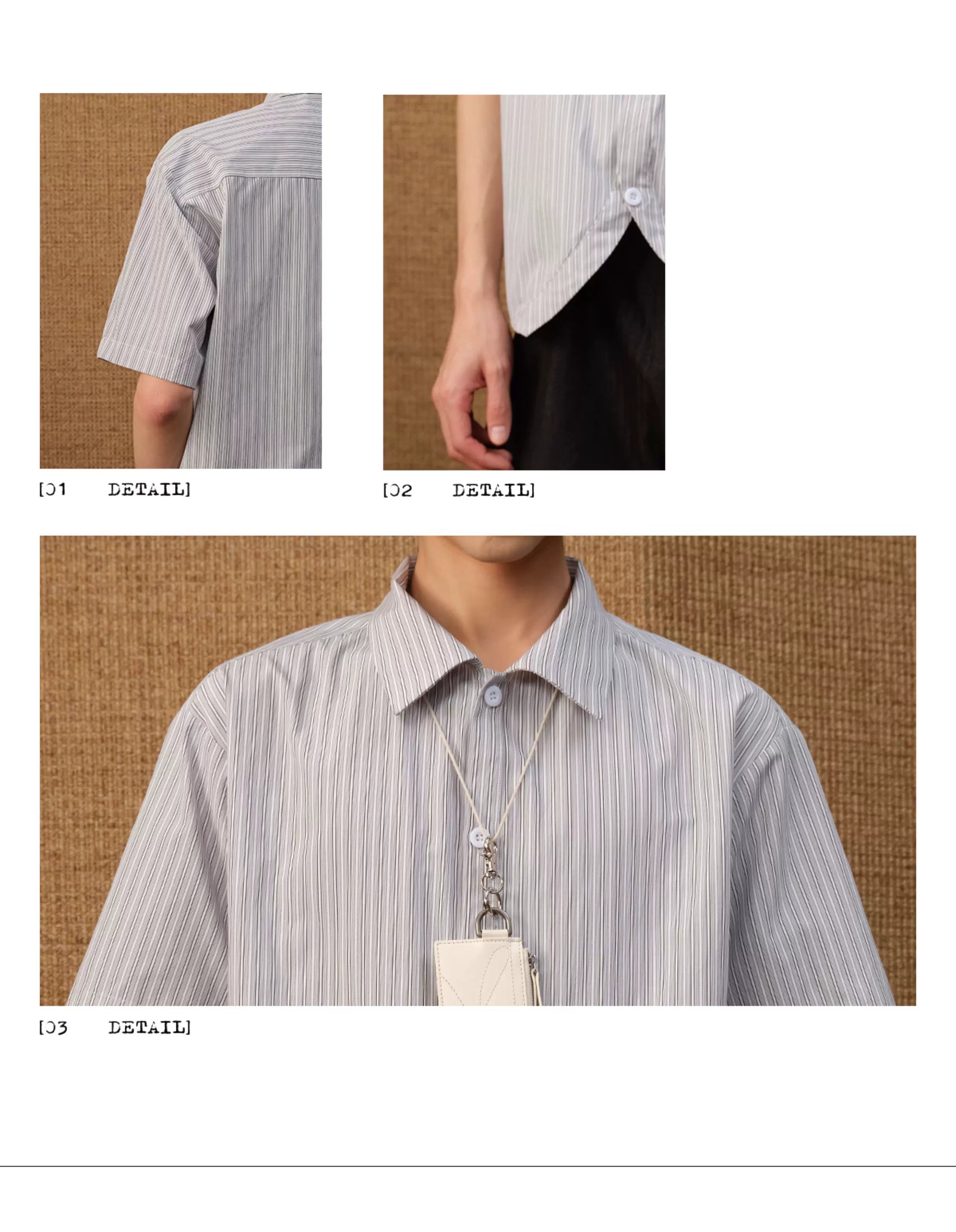 Curved Stripe Short Sleeve Shirt