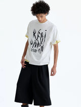 230g Cotton Distressed Letter Print Tee
