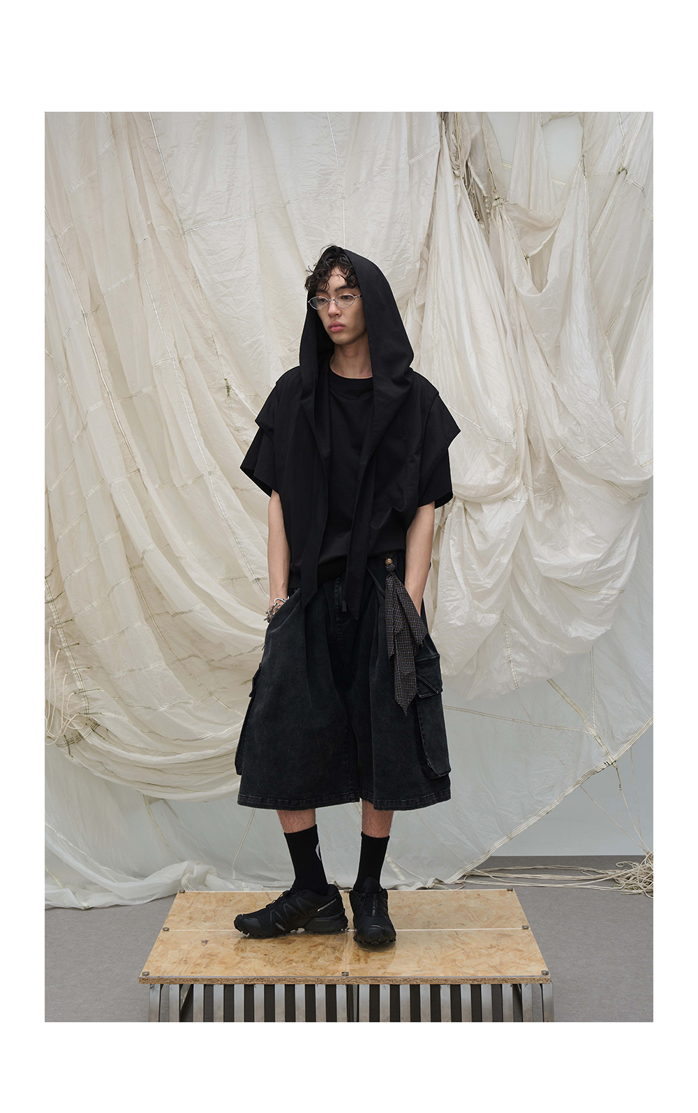 Intertwined Decorative Detachable Oversized Hood