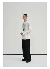 Waist-Adjustable Striped Flared Merino Wool Pants