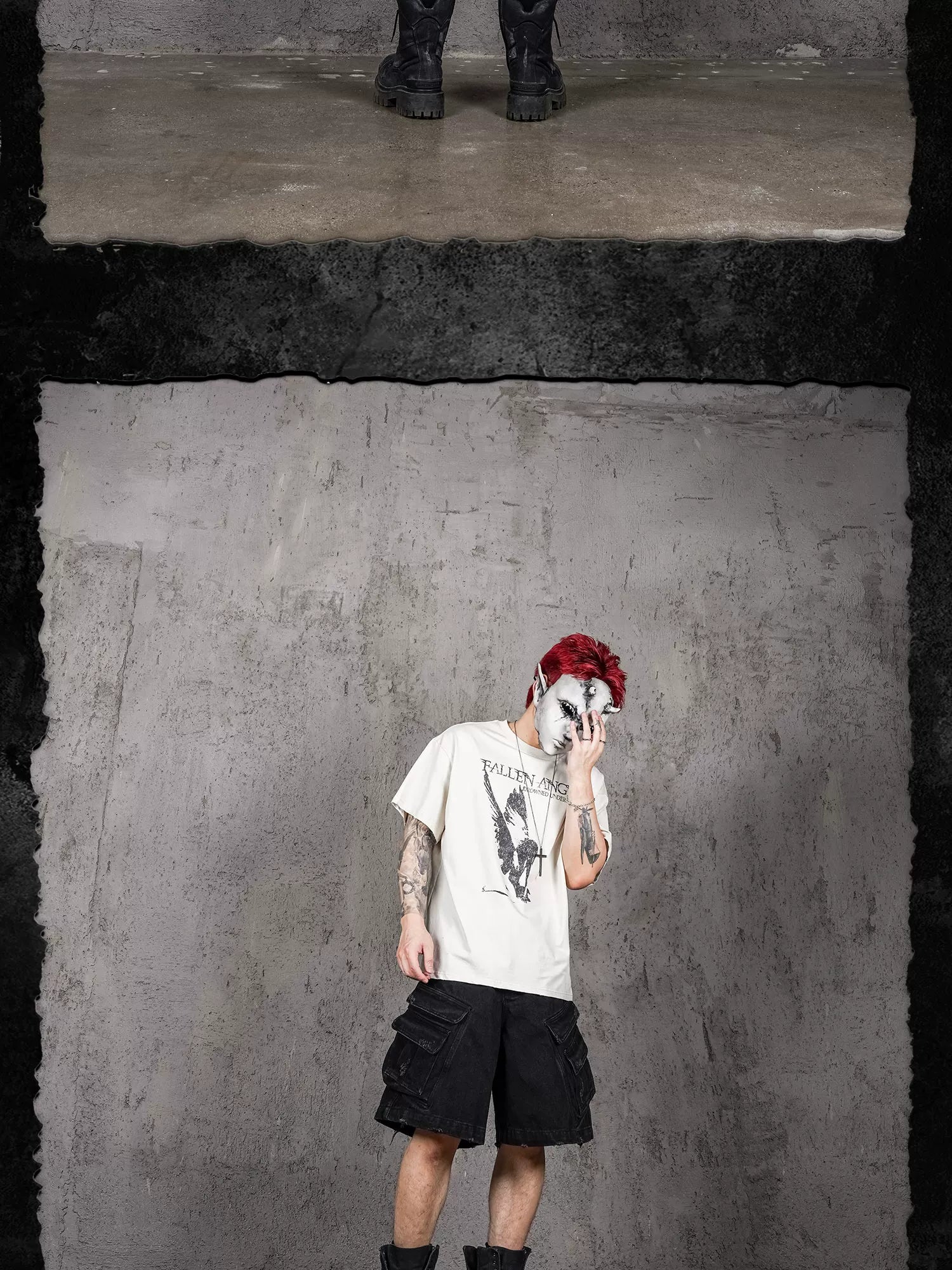Distressed Fallen Angel Printed Vintage Tee