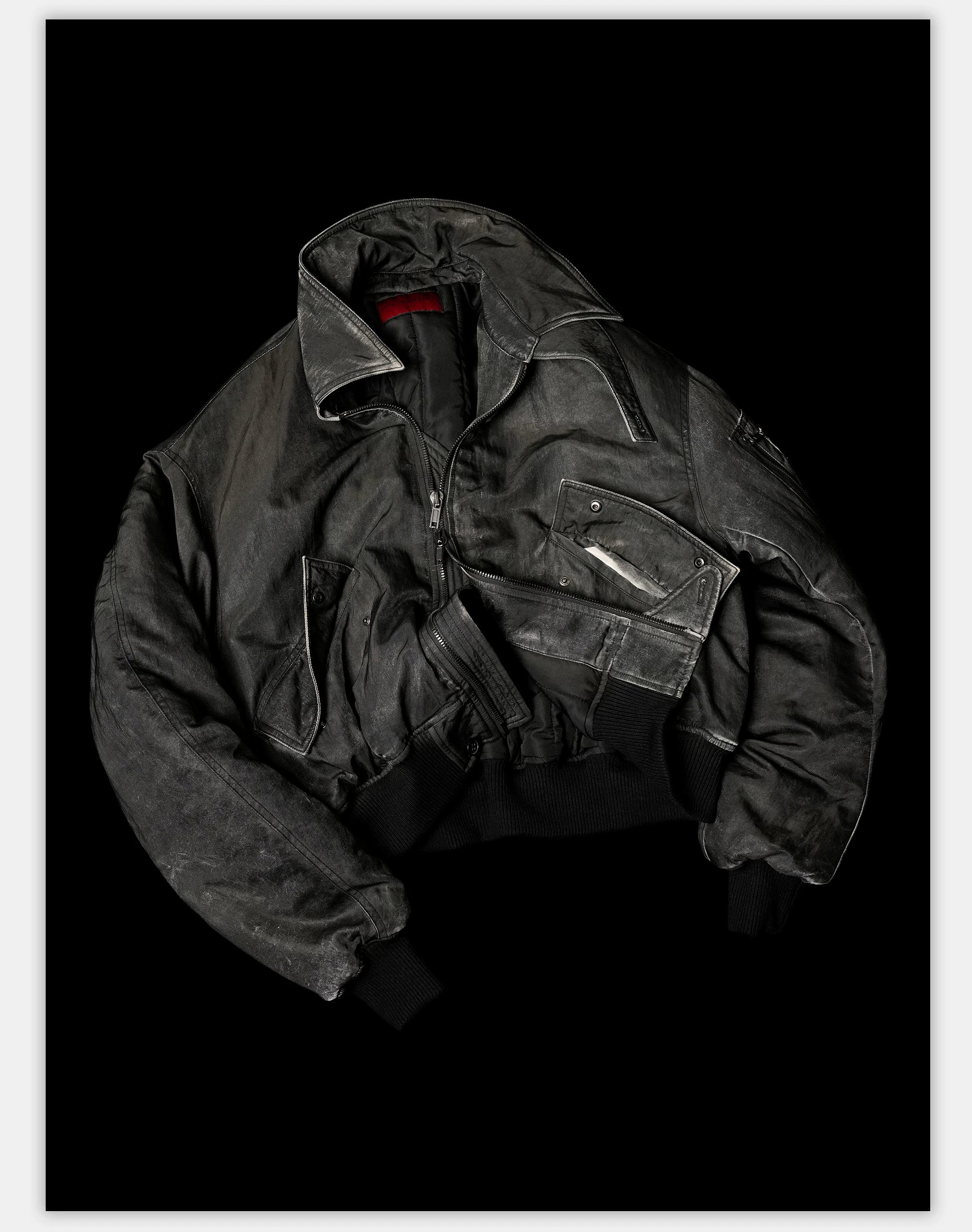 Distressed Boxy Two-Tone 3M Fleece Bomber