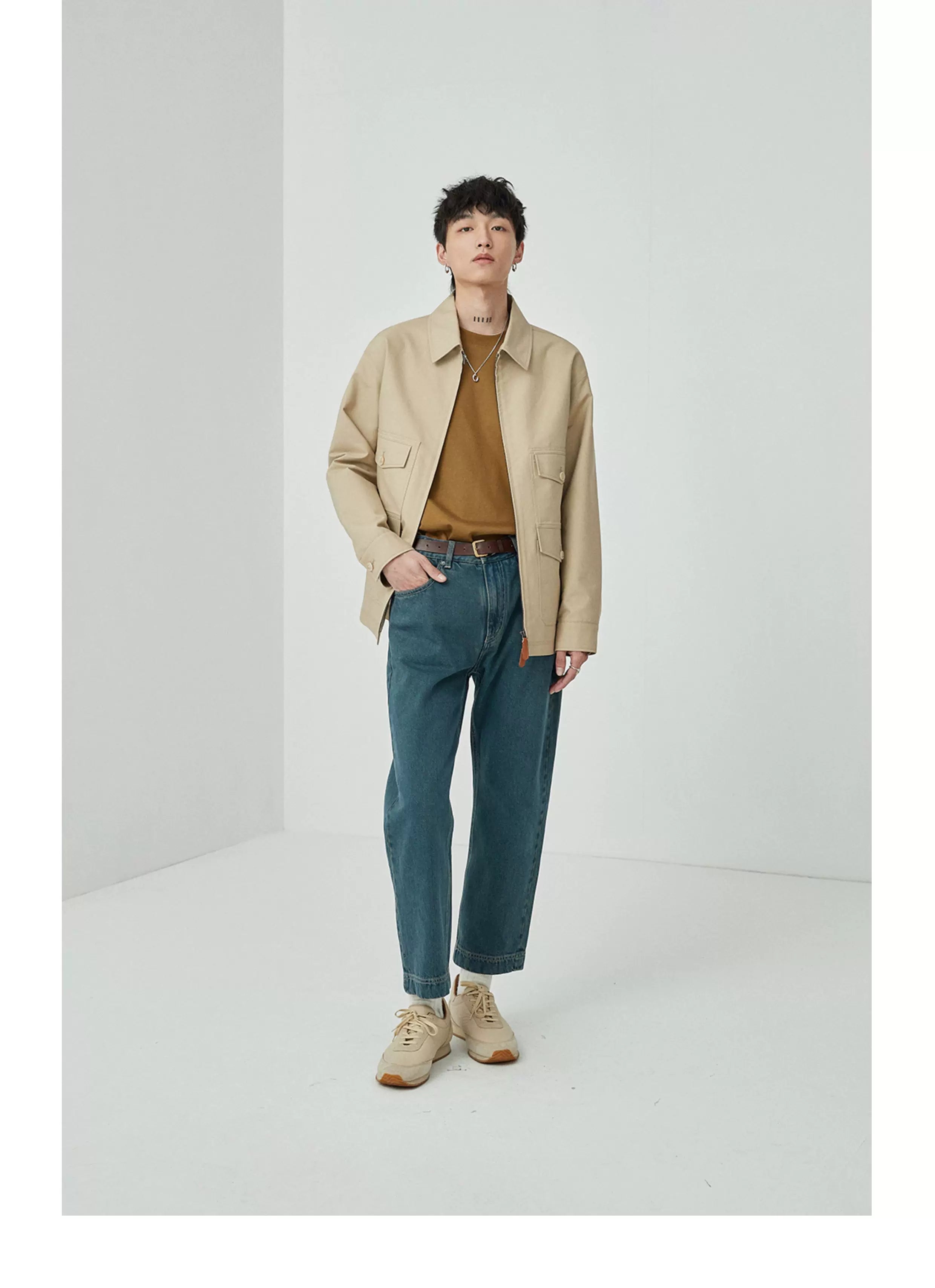 Vintage Washed Straight Ankle Jeans