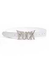 Diamond Encrusted Silver Leather Belt