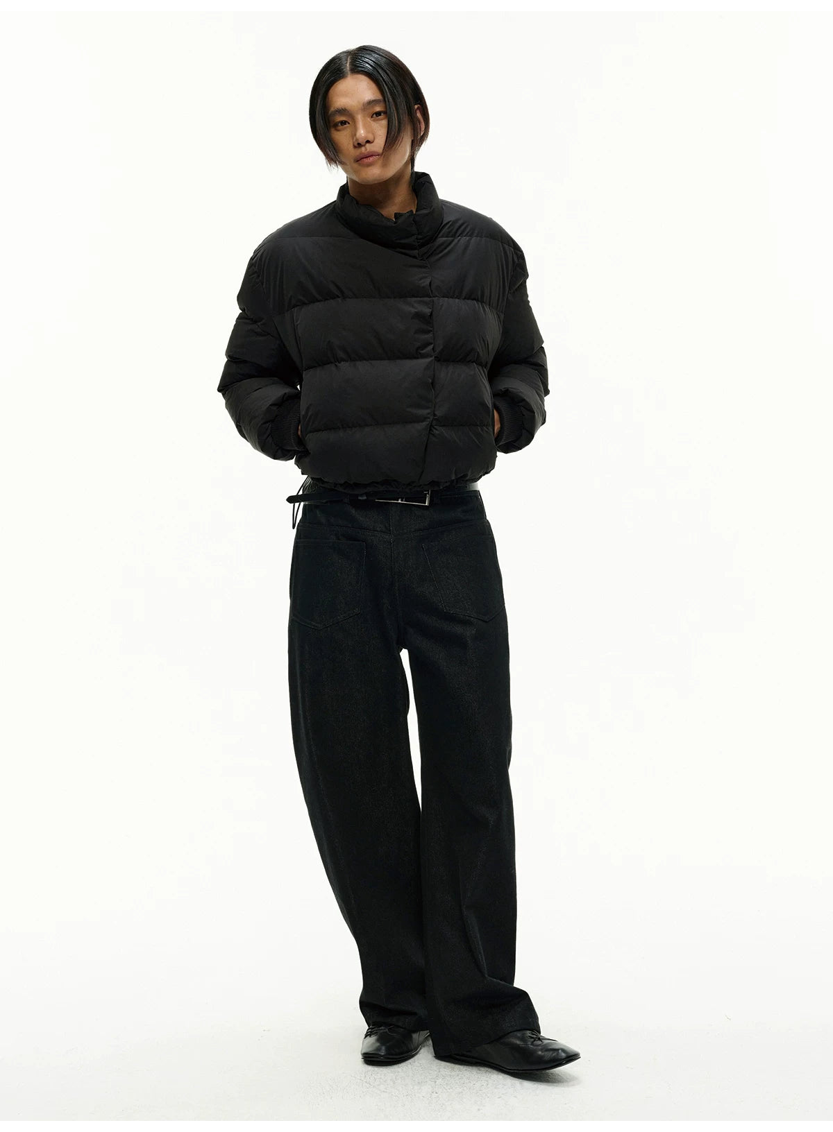 Distressed Fleece Lined Banana Jeans